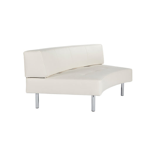 Endless Curved Seat low Back Curve large Yachtleder weiß